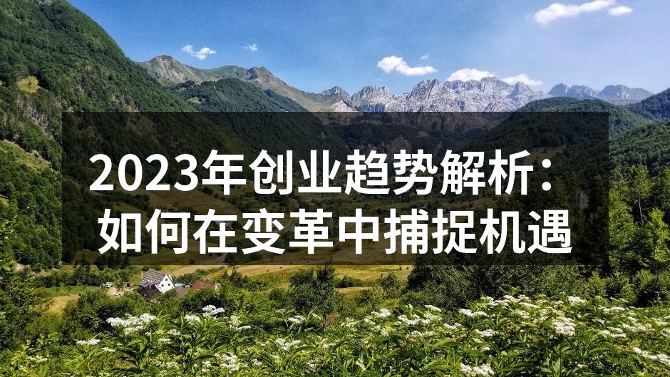 2023年创业趋势解析：如何在变革中捕捉机遇